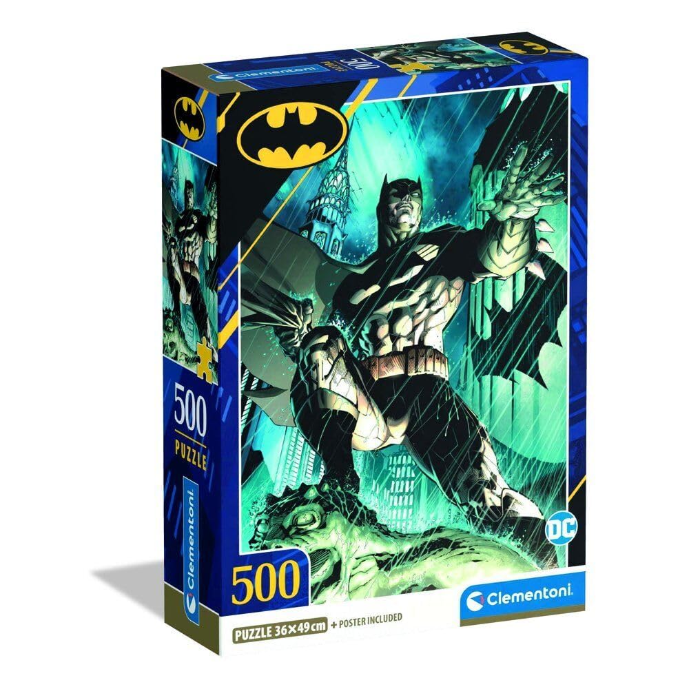 Clementoni Jigsaw Puzzle 500 pieces, Batman, Puzzle for Adults 14-99 Years, Compact box, Made in Italy, 35593