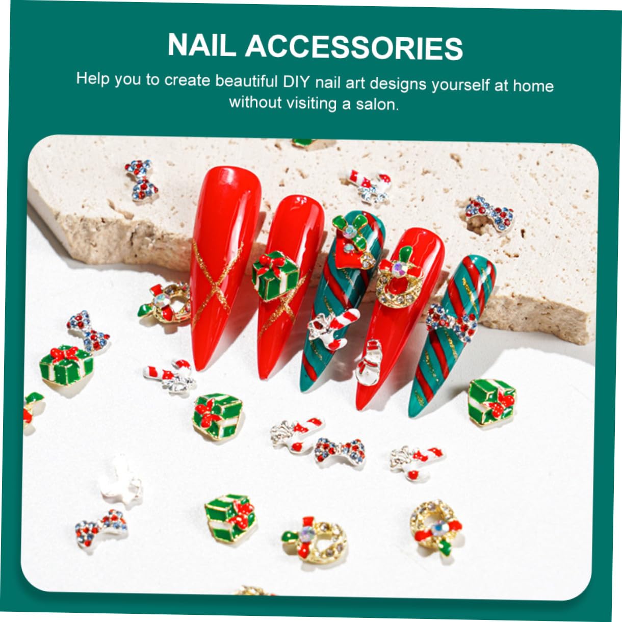 Ipetboom 120pièces Charms Décoratifs De Pour Accessoires Pour Manucure Pour Salon Et