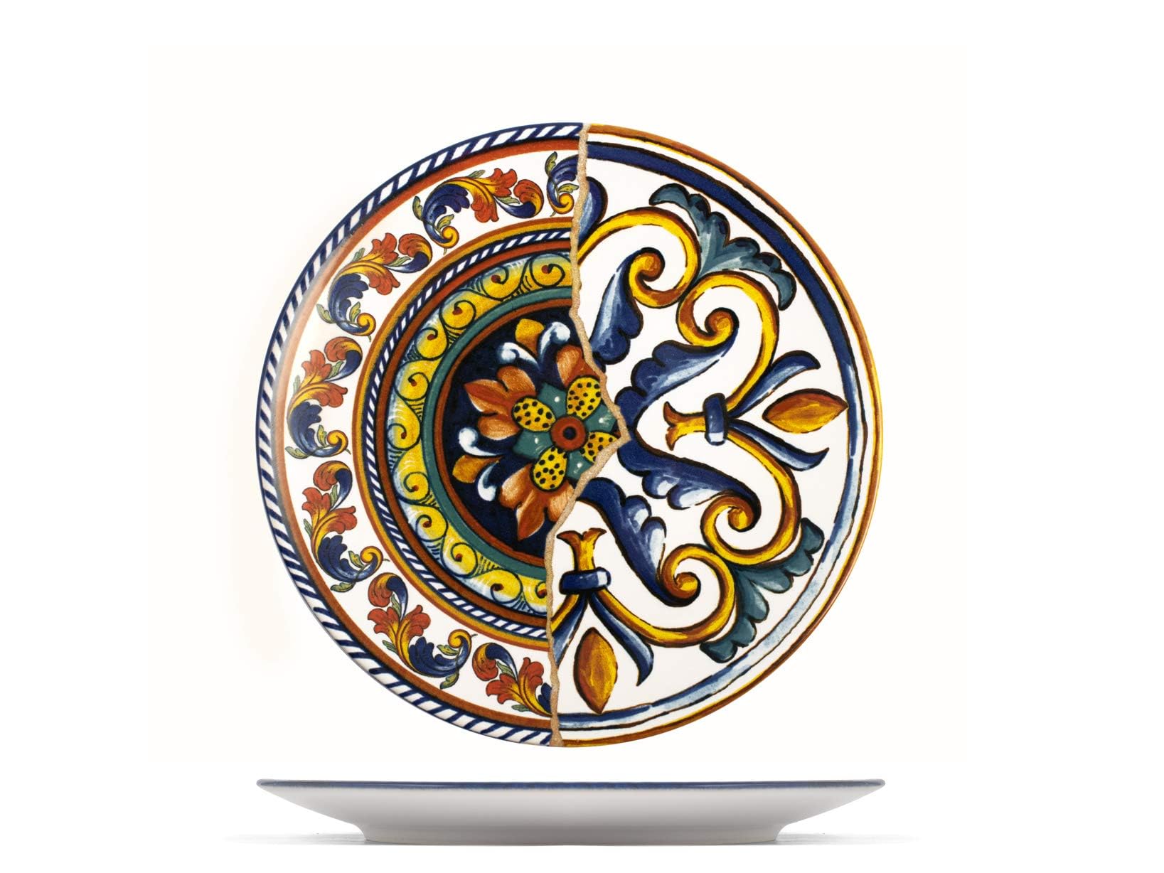 H&H Set of 6 Positano Stoneware Fruit Plates 21 cm