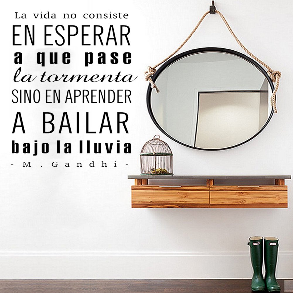 Vinilo frase “ la vida no consiste en esperar… “ Vinilos decorativos vinilo frases motivadoras para pared. Vinilo para decorar habitaciones. DC-16041 (Vinilo de corte, 240x120cm)