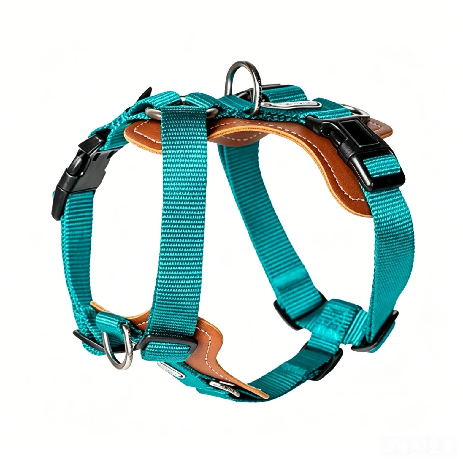 Imbracatura per Cani a Forma di H Regolabile – Pettorina Anti-Tiro con 2 Anelli per Guinzaglio, Imbottitura in Rete Traspirante, Resistente all'Uso per Addestramento e Passeggiate,Verde,S