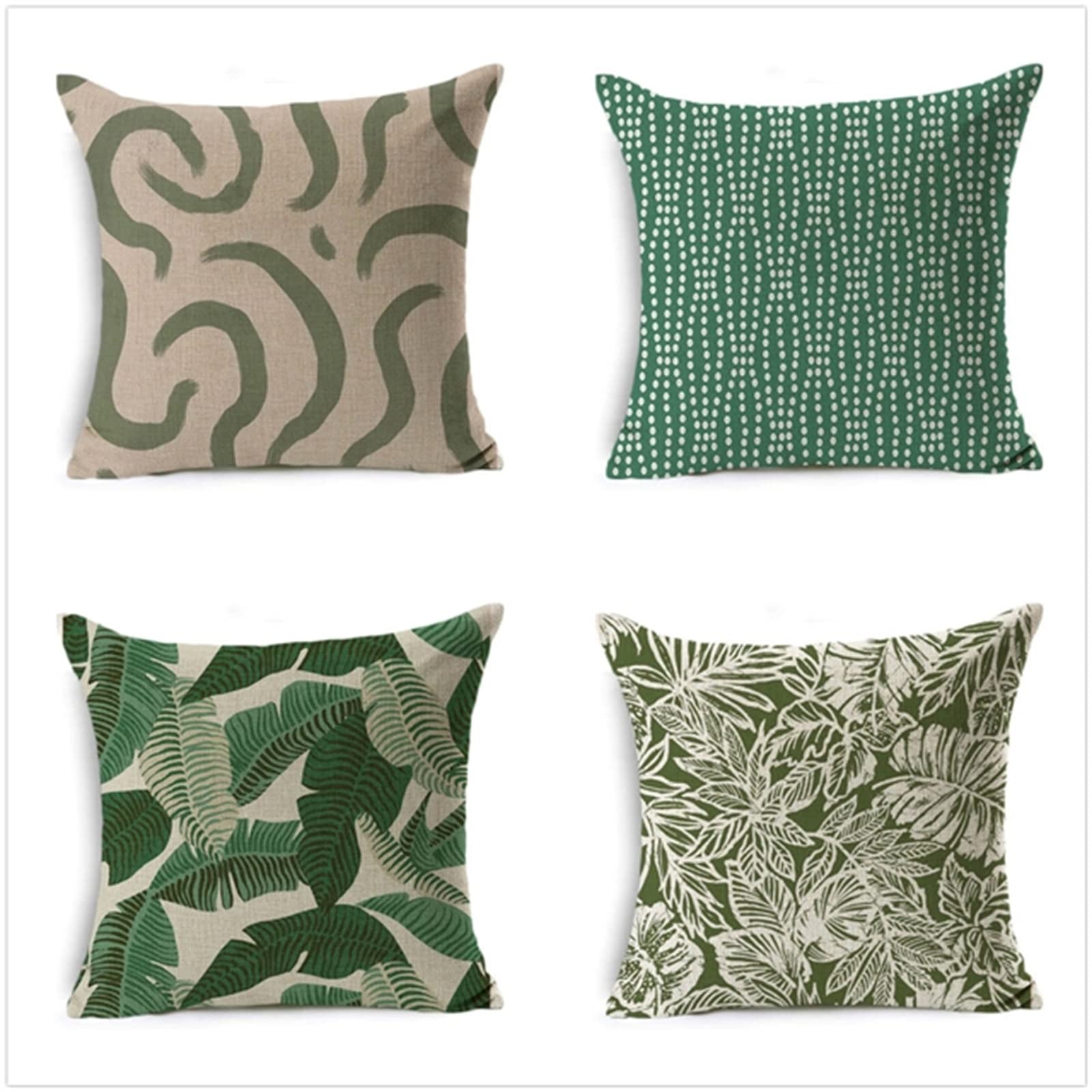 Set di 4 Federe Cuscini Divano Poliestere Biancheria Peluche Corto Gettare Impermeabili Decorativo Caso Federa per Cuscino Divano Auto Esterno Giardino Home Decor （55x55cm/Geometria Boema）