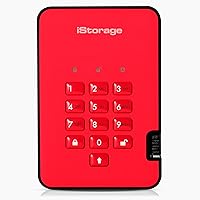 iStorage diskAshur2 SSD 1TB Rosso - SSD portatile sicuro - Protetto da password