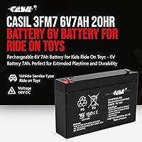 Vista 2 de Casil Batería de repuesto SLA de 6V 7Ah para Enduring 3FM7 (paquete de 2)