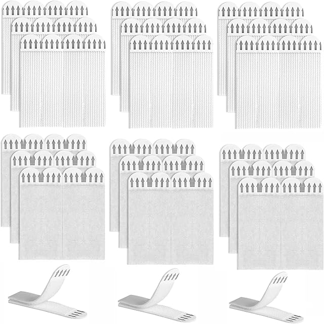 Emwel 32-Pairs Medium Picture Hanging Strips Heavy Duty, Hook and Loop Tape Damage Free, Water-Resistant Adhesive Strips for Frame Hanging and Decorations