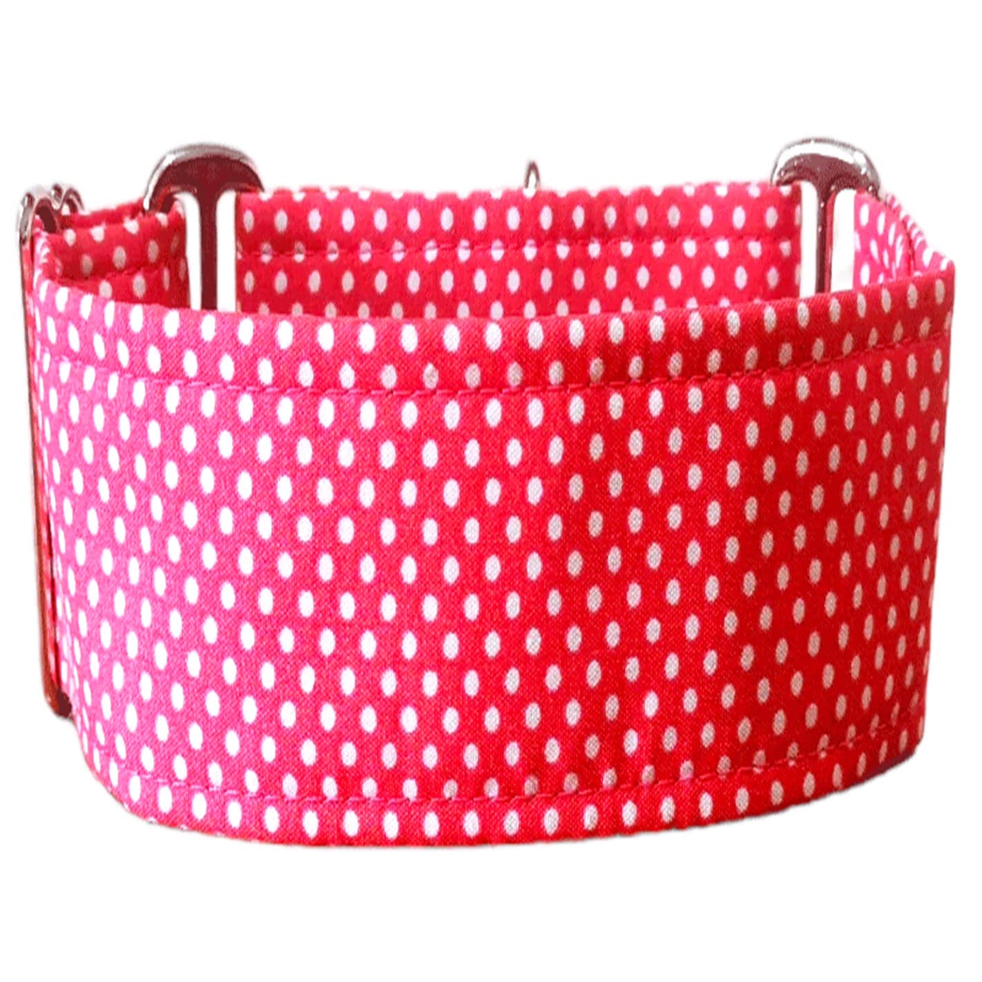 Collar Martingale/Correa/Cinturon Seguridad LUNAR CORAL para Perro Galgo Greyhound - Hecho a Mano en España