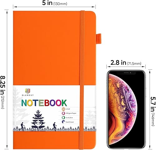 Miniatura 9 de Cuadernos rayados con bucle para bolígrafo, cuaderno de tapa dura para el trabajo, papel grueso de alta calidad de 3.53 ozm con bolsillo interior,