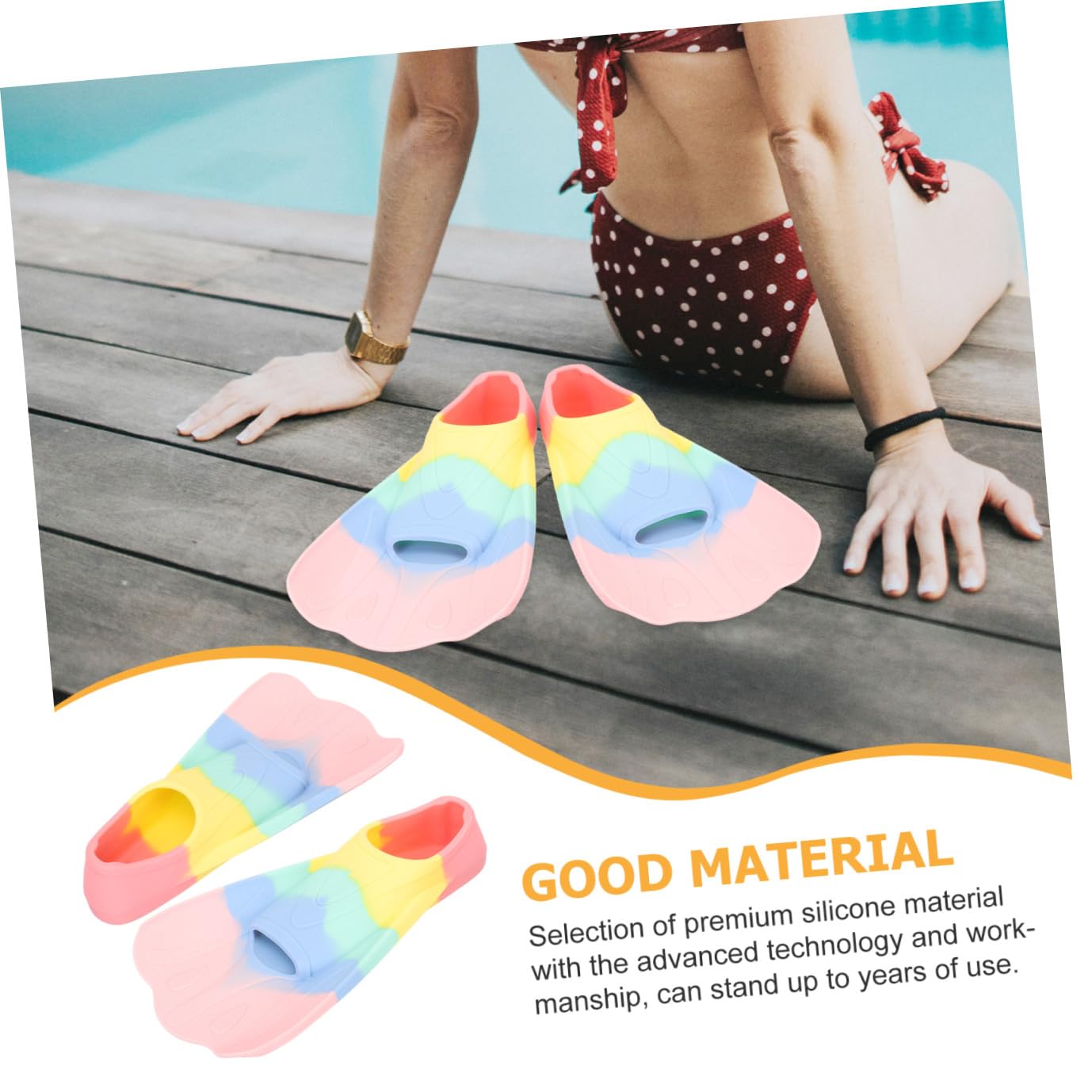 Aletas de Natación Flexibles de para Aletas Cortas Portátiles para Entrenamiento de Buceo y Natación Diseño Ergonómico Forma de Abanico Material y Cómodo