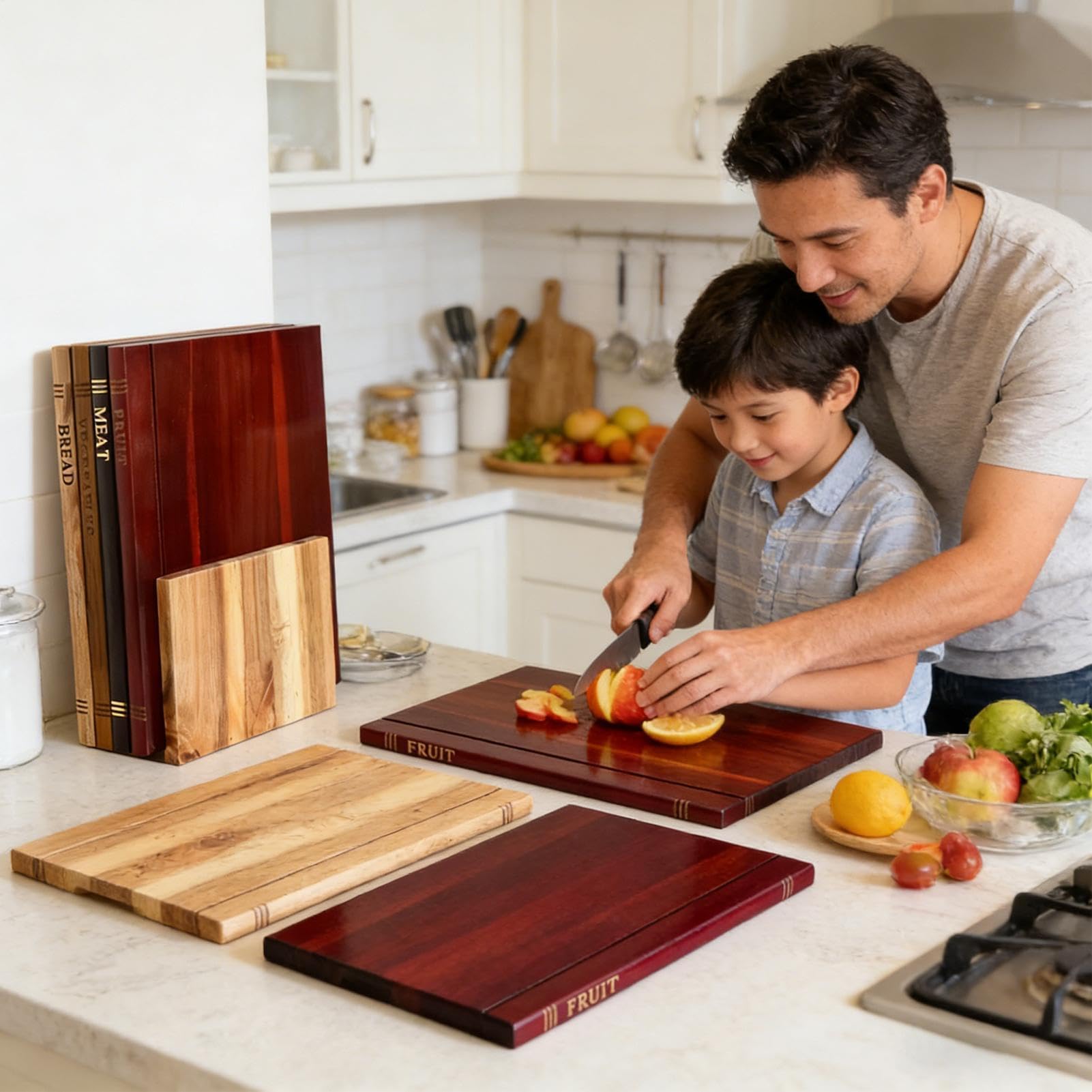 Tagliere Libro 4 Pezzi Tappetino In Legno Per La Preparazione Della Carne