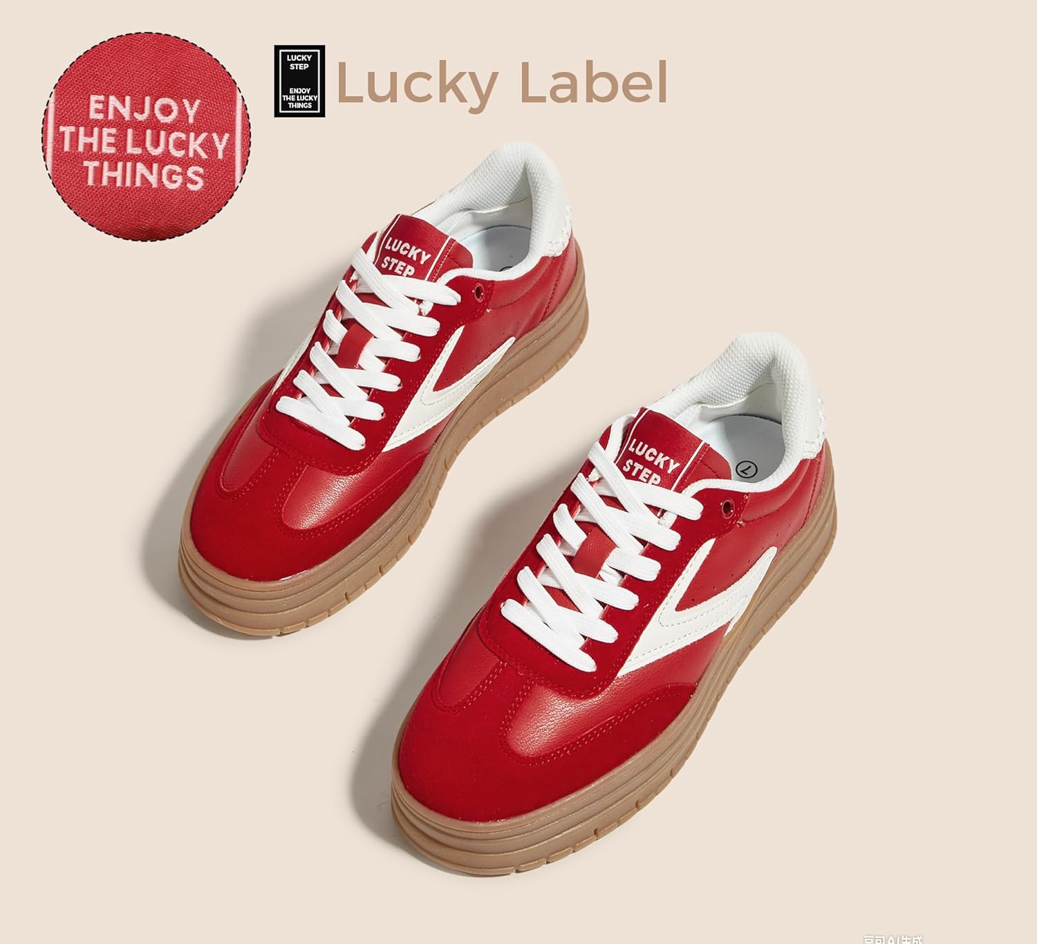 LUCKY STEP Women's Platform Sneakers Gum Sole Suede Casual Classic Retro Rubber Thick Sole Trendy Fashion Tennis Walking Shoes - Image 5