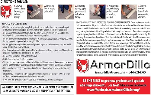 Miniatura 5 de ArmorDillo. Por qué no utilizarías solo una película de alfombra con fácil arranque Cuchillo utilitario gratis, 3 mil, polietileno de 3 capas,