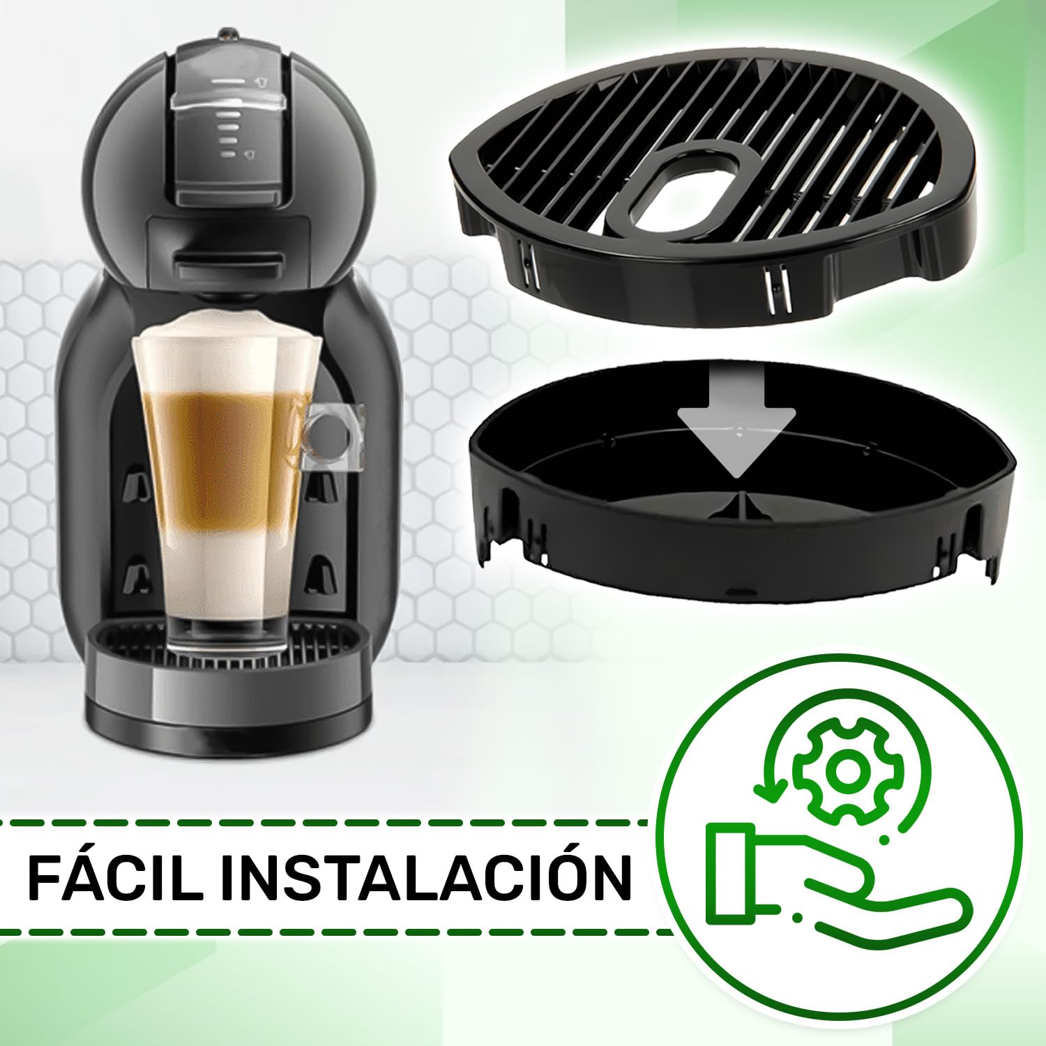 ONIX TECH Bandeja de Goteo para Cafetera Krups Dolce Gusto Genio Piccolo MS-622726