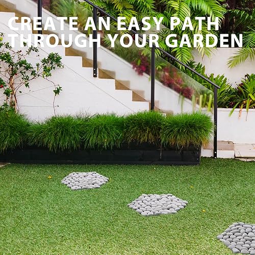 Miniatura 7 de Piedra de piedra de río de 12 pulgadas, adoquines para pasarela de jardín al aire libre, paisajismo, piedras pulidas para patio, césped, camino,