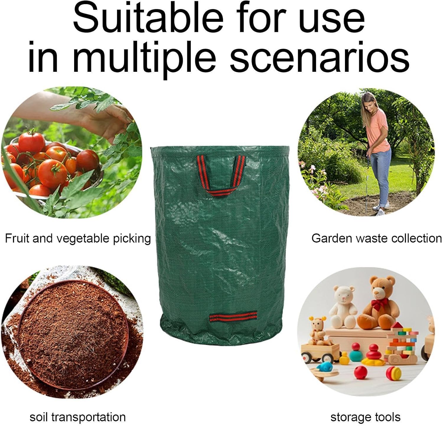 Leaf Bags, Comfortable Grip, 3 Pieces, Reusable Yard Waste Bag, Garden Waste Bag, Reusable And Eco-Friendly Design, For Home Outdoor Garden Camping