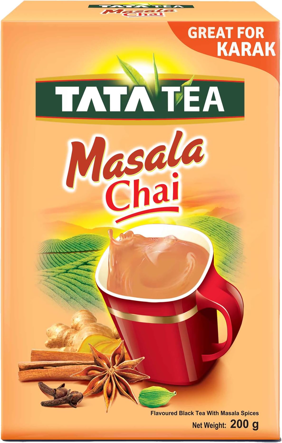 Tata Tea Masala Chai, Loose Black Tea, with Masala Spices, 200g, Packet