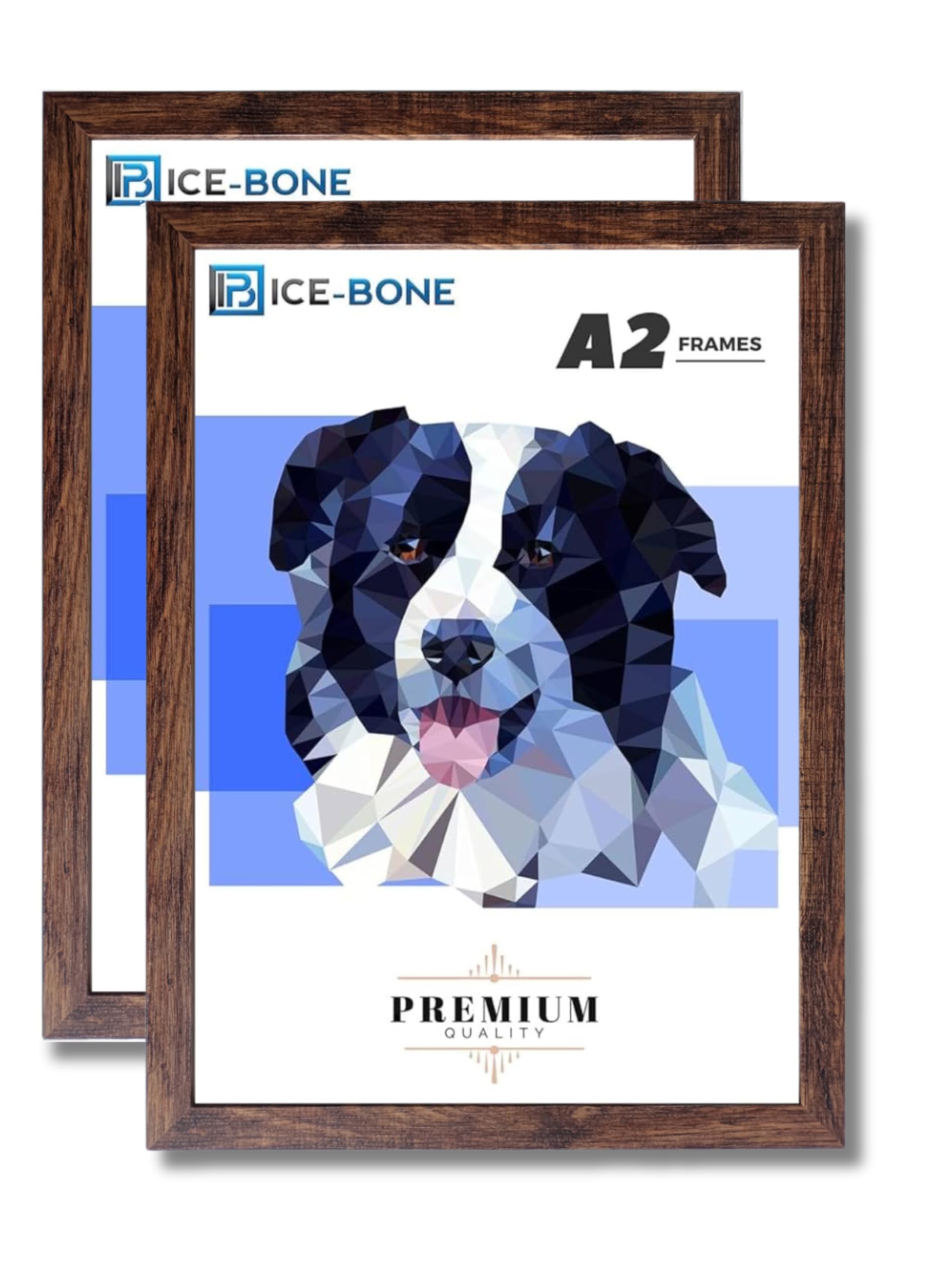 A2 Picture Frame 59.4x42CM Posters & Pictures, Large A2 Frame With Strong & Clear Acrylic Sheet, This Elegant Photo Frame is perfect for Large Pictures (A2 Brown - Pack of 2)