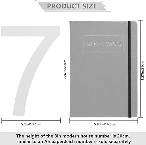 Miniatura 196 de DEWEL Números flotantes de casa grandes de 8 pulgadas para exteriores, decoración de números de dirección de casa modernos negros para señalización