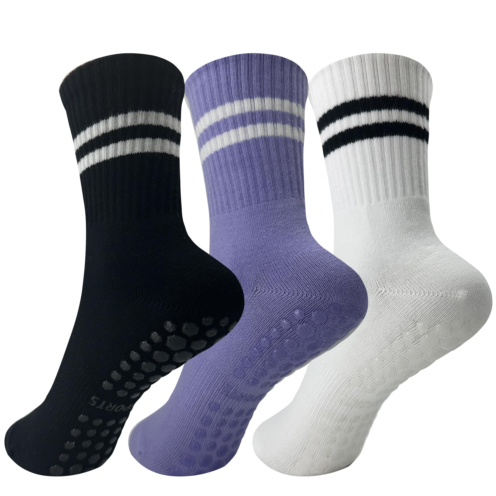 UMSIFEY Pilates Socks with Grips for Women Yoga Socks Non-Slip Athletic Socks Grip Socks for Ballet Dance Hospital Workout