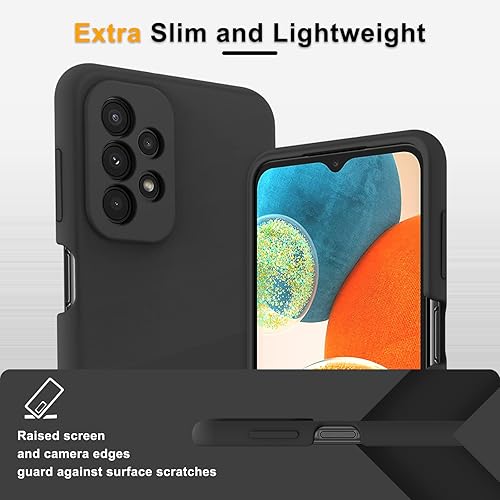 Miniatura 5 de YENAPOON Funda para Samsung Galaxy A23 5G4G y 2 protectores de pantalla de vidrio templado, funda protectora delgada de silicona líquida a prueba de