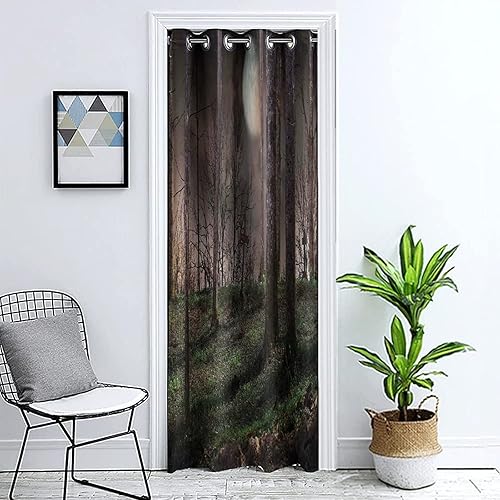 Miniatura 9 de Cortinas de puerta para privacidad de puerta, cortina gótica para puerta, cortina de ventana con ojales, flores abstractas a la antigua moda con