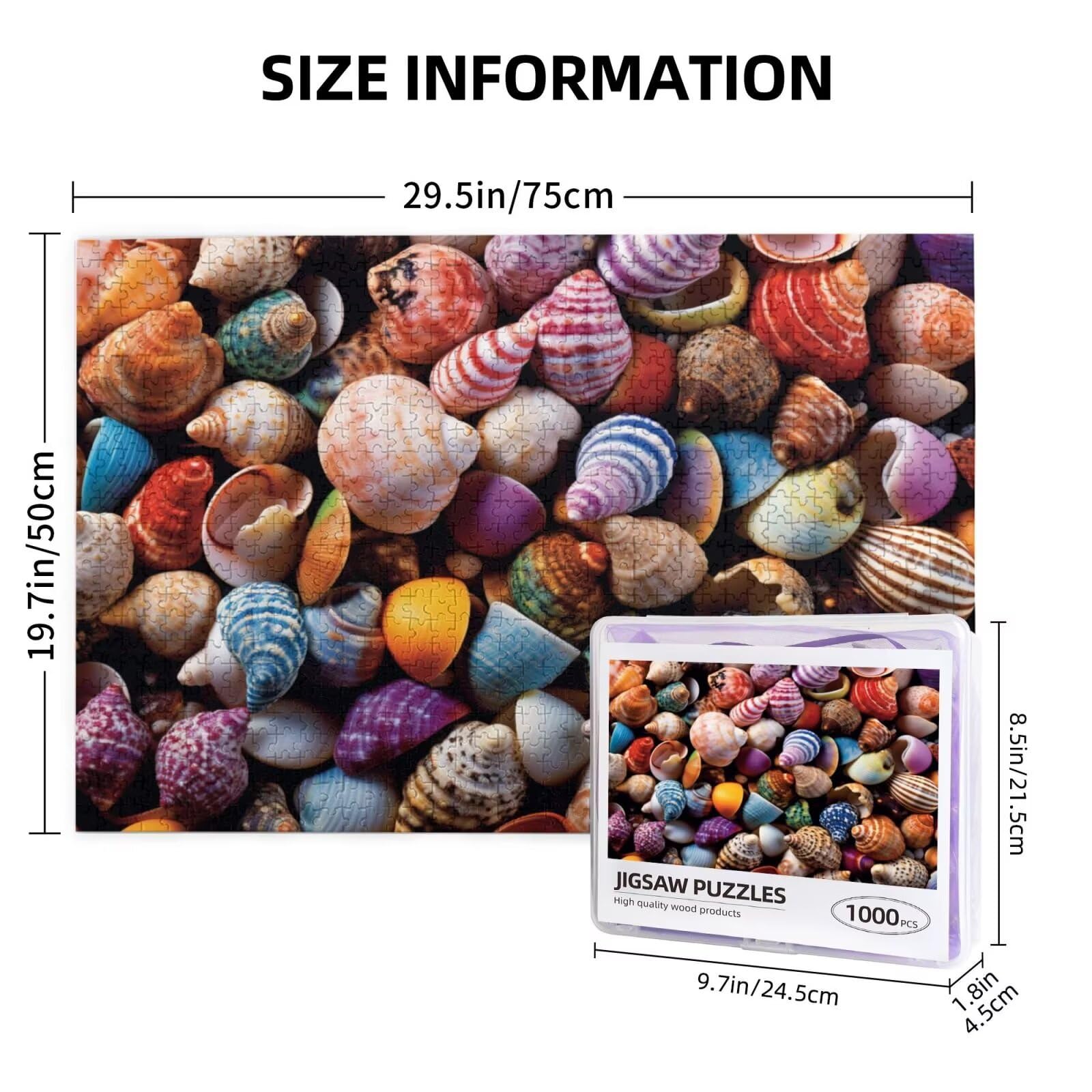 Kolorowe puzzle, 6000 elementów, muszle, puzzle dla dorosłych, z pudełkiem na prezent, "zrób to sam", duże drewniane puzzle dla dorosłych, gra zręcznościowa dla całej rodziny, prezenty dla kobiet, 105