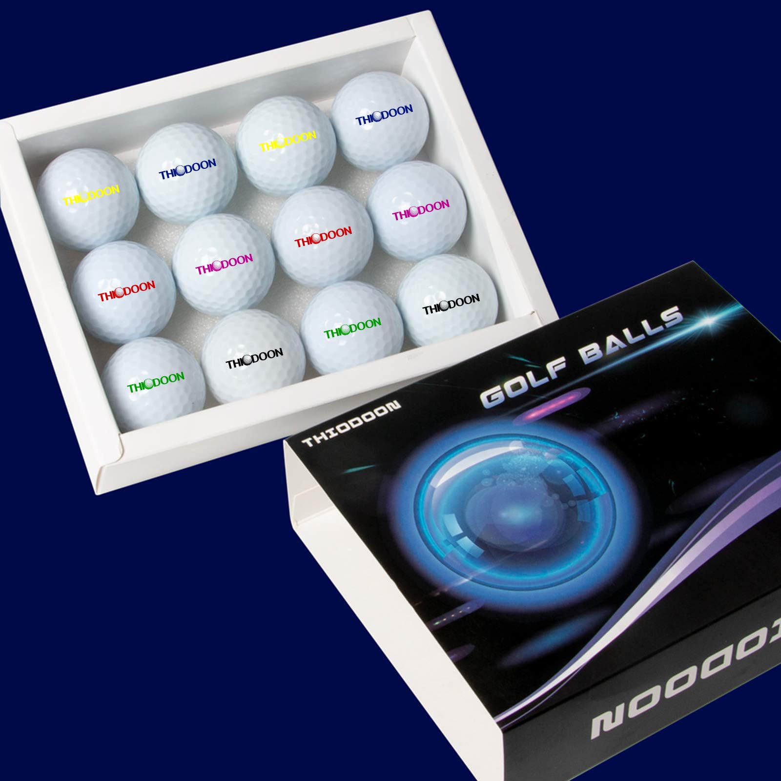 THIODOON Bolas de Golf LED Luminosas para Práctica Nocturna Larga Distancia 6 Colores