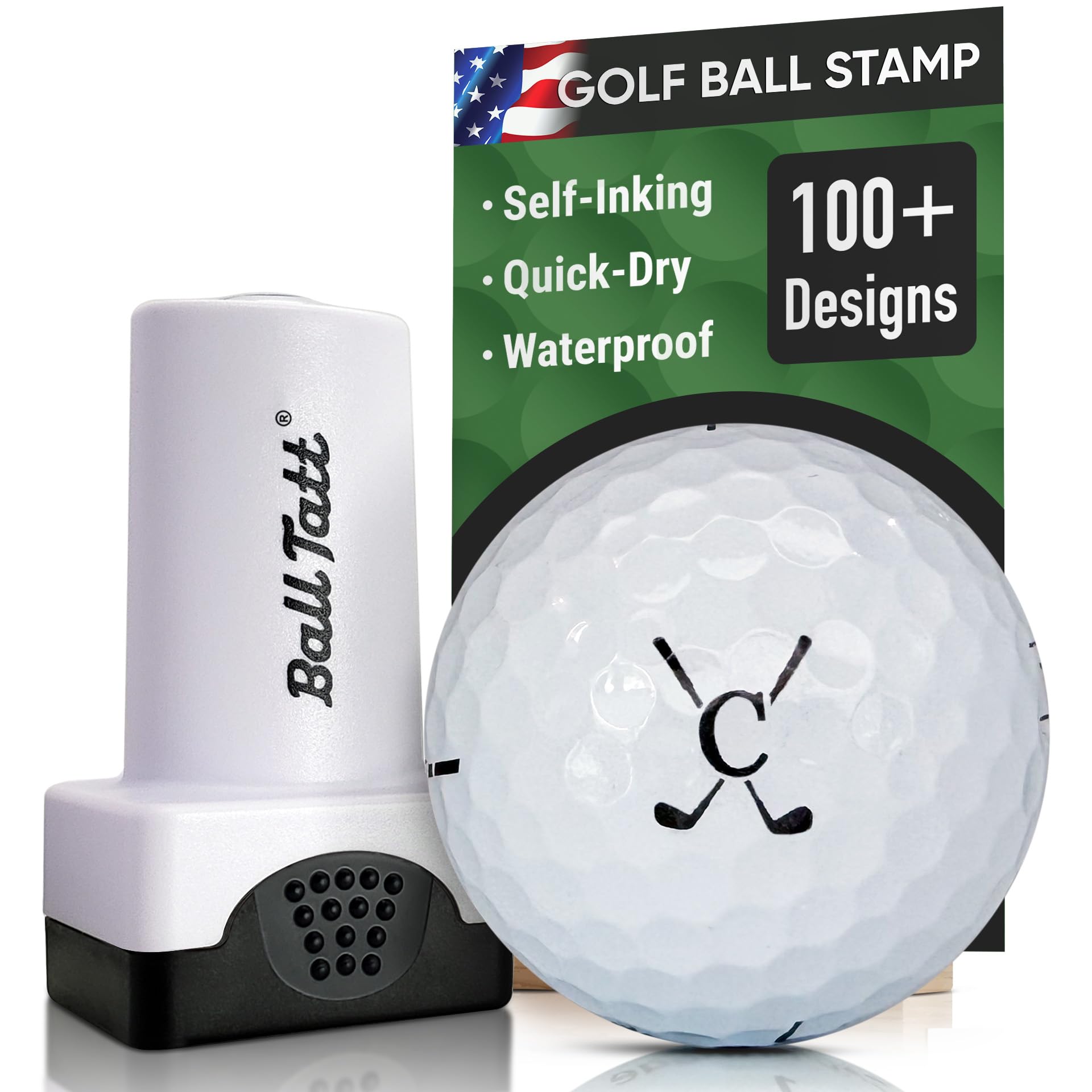 Timbro per pallina da golf, autoinchiostrante, strumento permanente ad asciugatura rapida, senza perdite o ricariche, timbro riutilizzabile e impermeabile, regalo ideale per golfisti, papà