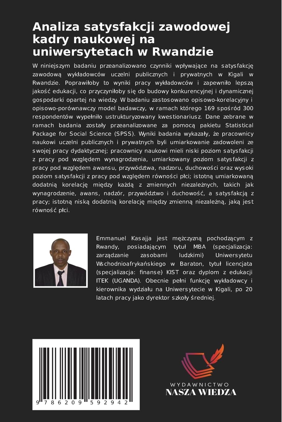 Analiza satysfakcji zawodowej kadry naukowej na uniwersytetach w Rwandzie: Zadowolenie pracowników naukowych z pracy w Rwandzie