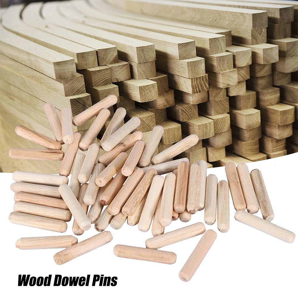 50PCS Wooden Dowel Pins Furniture Connector Fastener for Cabinet Drawer Grooved Fluted Dowel Rods Round Accessories 30/40/50/60MM M8*40 - Image 4
