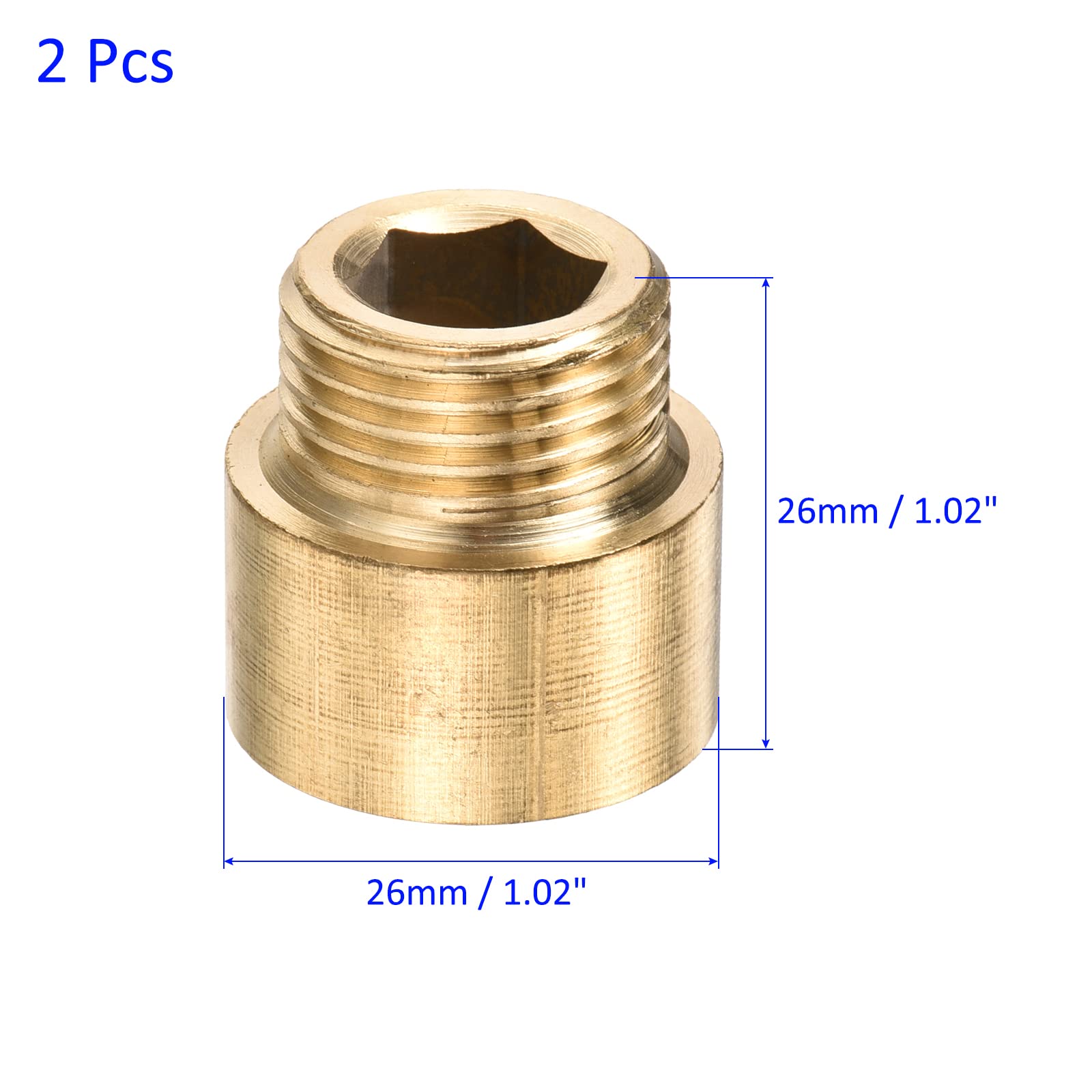 Amazon.co.jp: M METERXITY 2個 真鍮 オス-メス ニップル パイプ継手