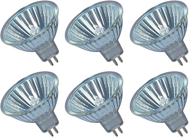 MR16 Halogen Spotlight Bulbs, 12V 35W GU5.3 Light Bulb 2 Pin Base, 2700K Warm White Halogen Spot Dimmable Dichroic - Pack of 6