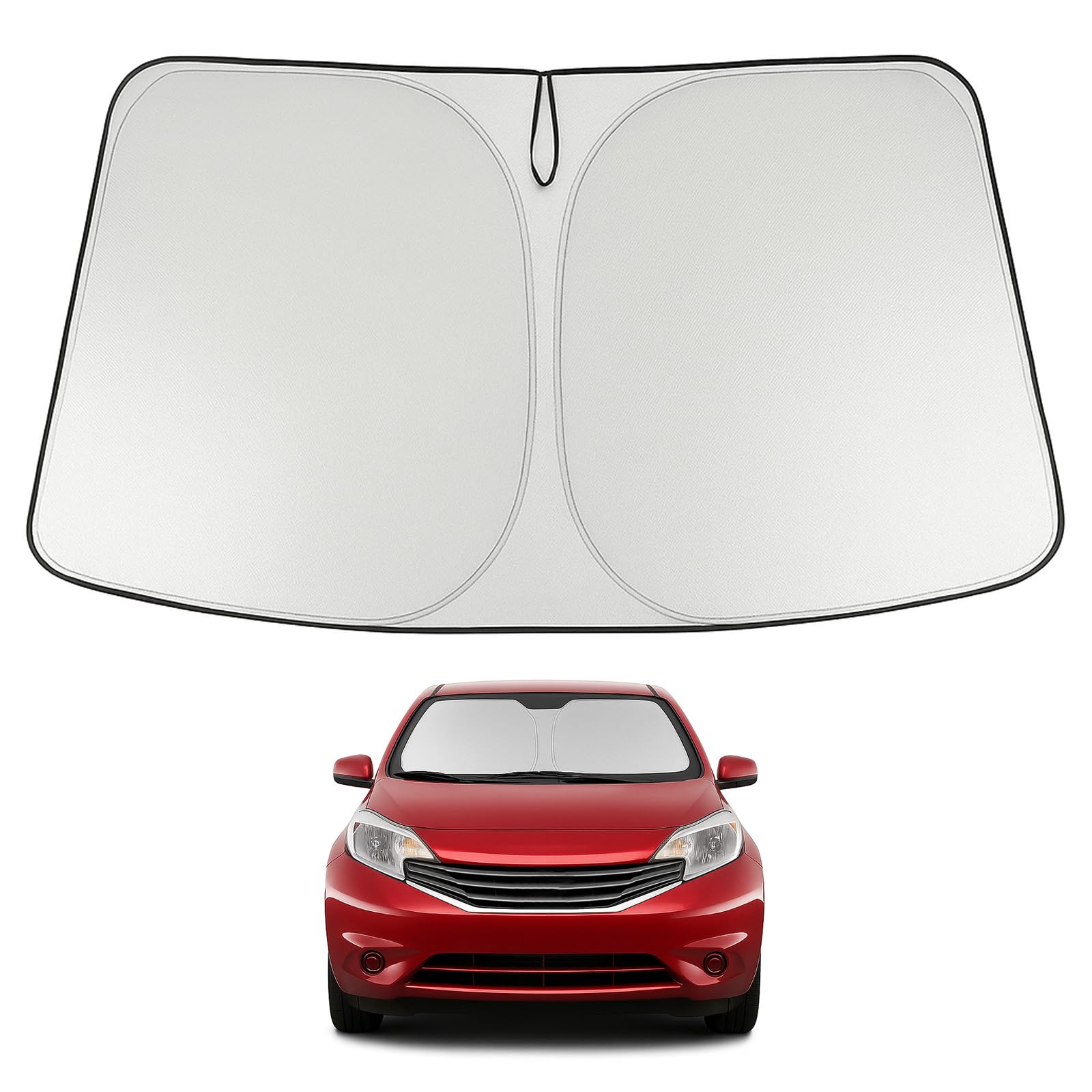 Proadsy 2026 Upgrade Windshield Sun Shade Custom Fit 2012-2018 Nissan Versa Foldable Front Sunshade Protector Sun Visor Blocks UV Rays Keep Car Cooler