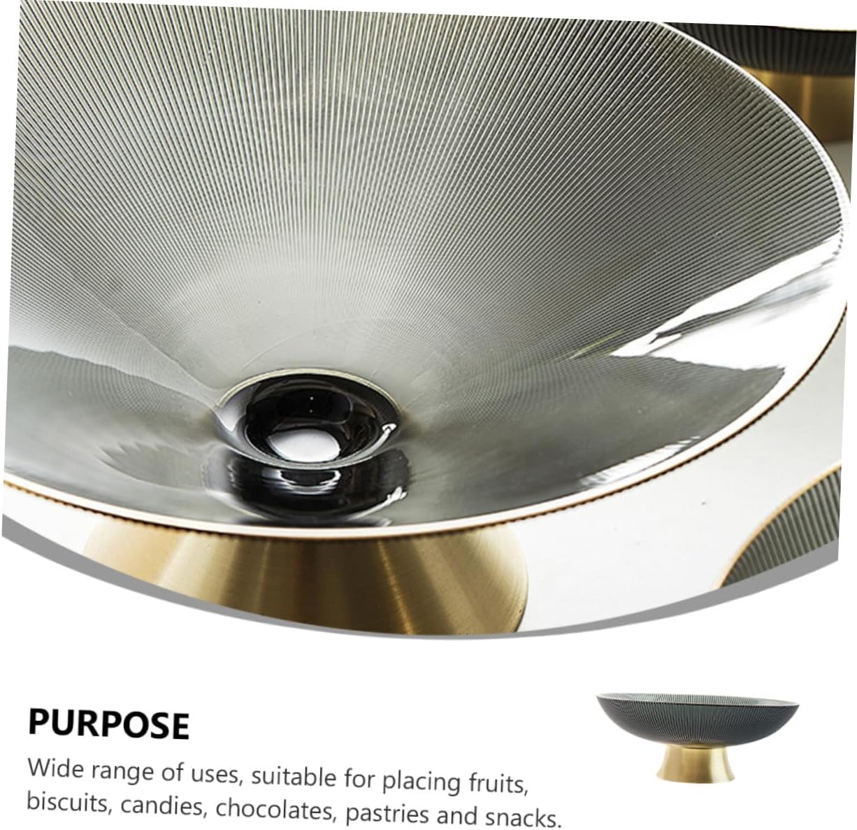 Tall Glass Fruit Bowl Decorative Pedestal Snack Tray for Home and Coffee Table, Glass Fruits Plate for Dining and Kitchen Counter Use