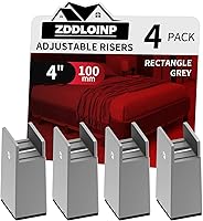 Vista 11 de Elevador de cama con abrazadera de tornillo ajustable, se ajusta al grosor del marco de muebles de 0 a 1.5 pulgadas, altura de elevación de 2