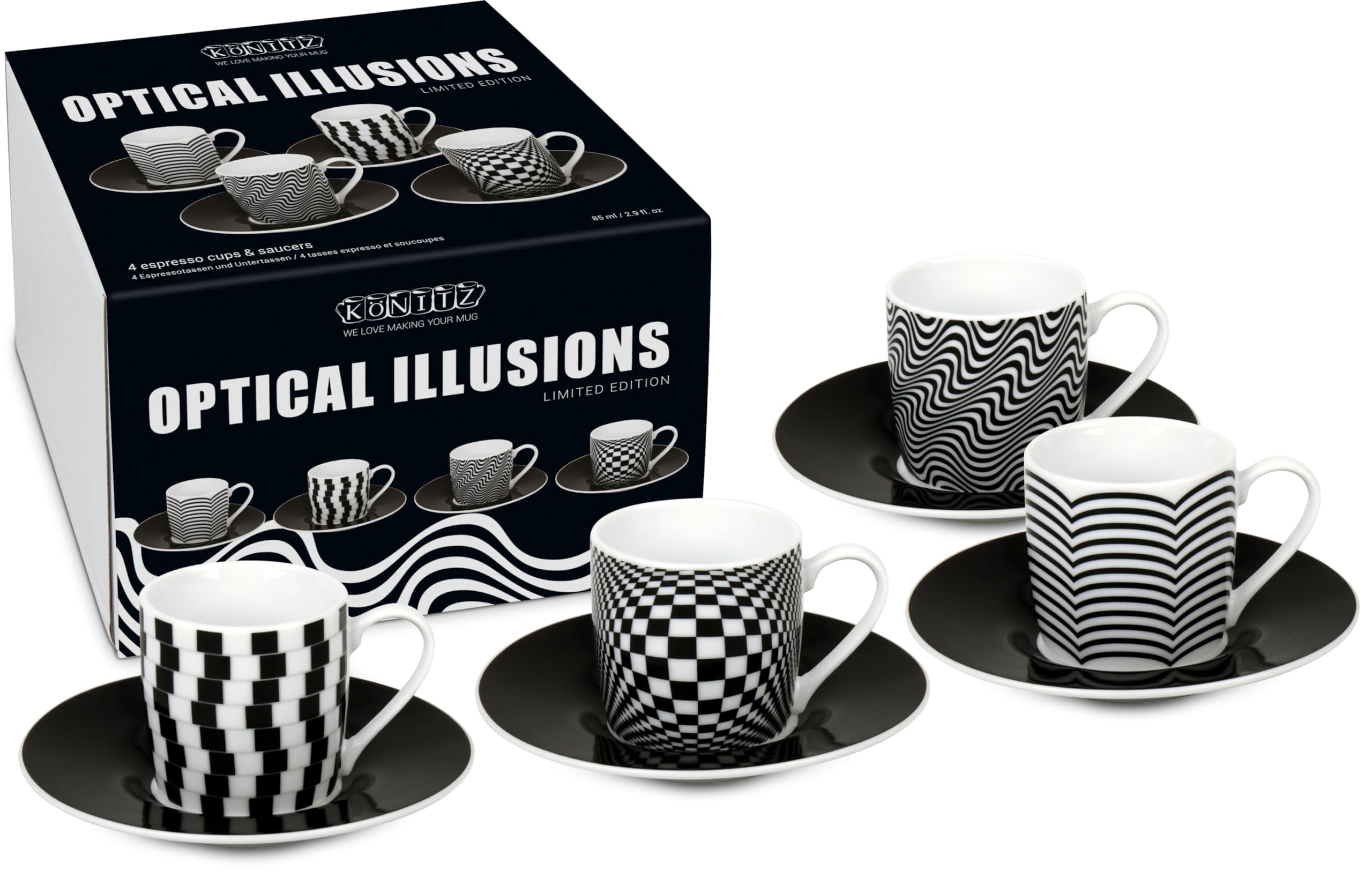 Tasses expresso GK Optical Illusions Konitz pour sublimer vos pauses café en famille