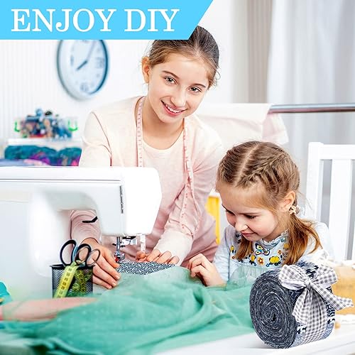 Miniatura 6 de Paquete de 80 tiras de tela enrollables de algodón de gelatina, tela precortada, rollo de tela para acolchar, tela de retazos, costura,