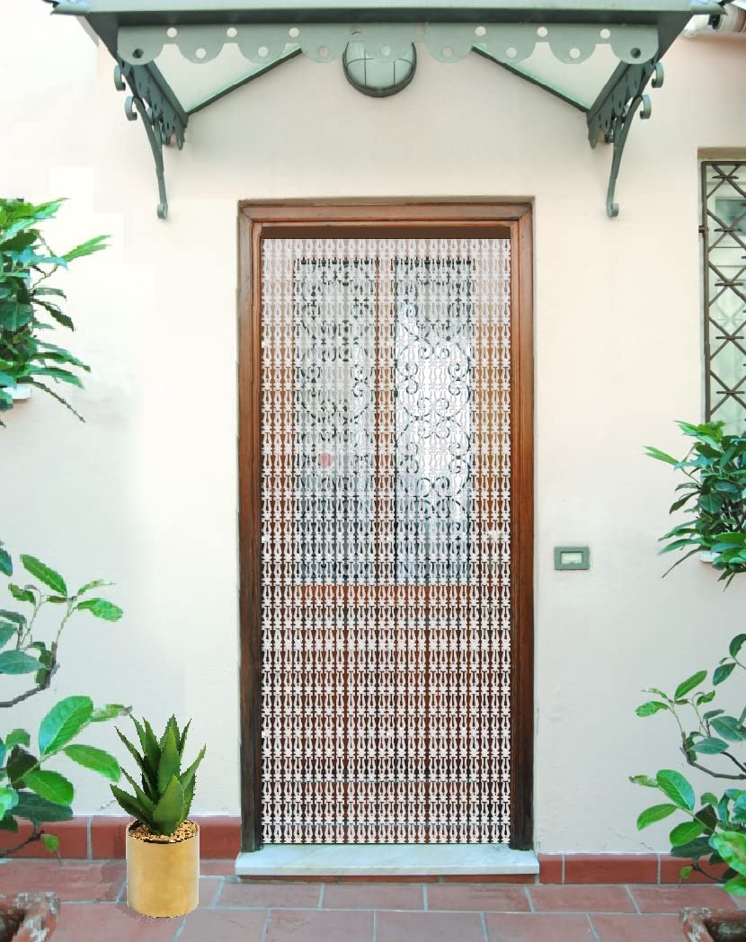 Cortina antimoscas margarita Margherita - Varios colores / medidas, puertas exteriores/interiores, divisores, tiendas de campaña, excelente blindaje 100% fabricado en Italia (120 x 230 cm, blanco 1)