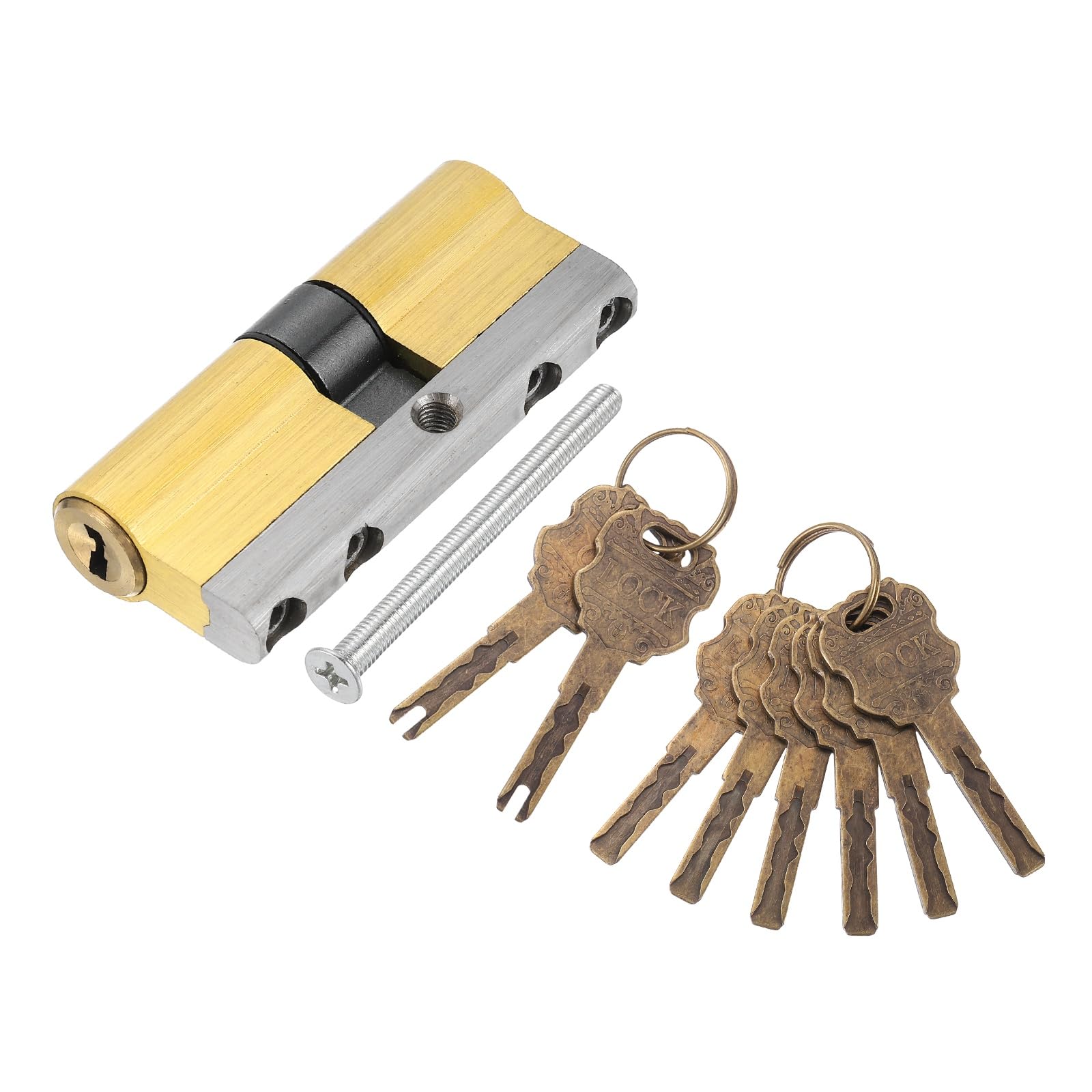 Cilindro de bloqueo de latón macizo premium de 70 mm con herrajes de doble bloqueo