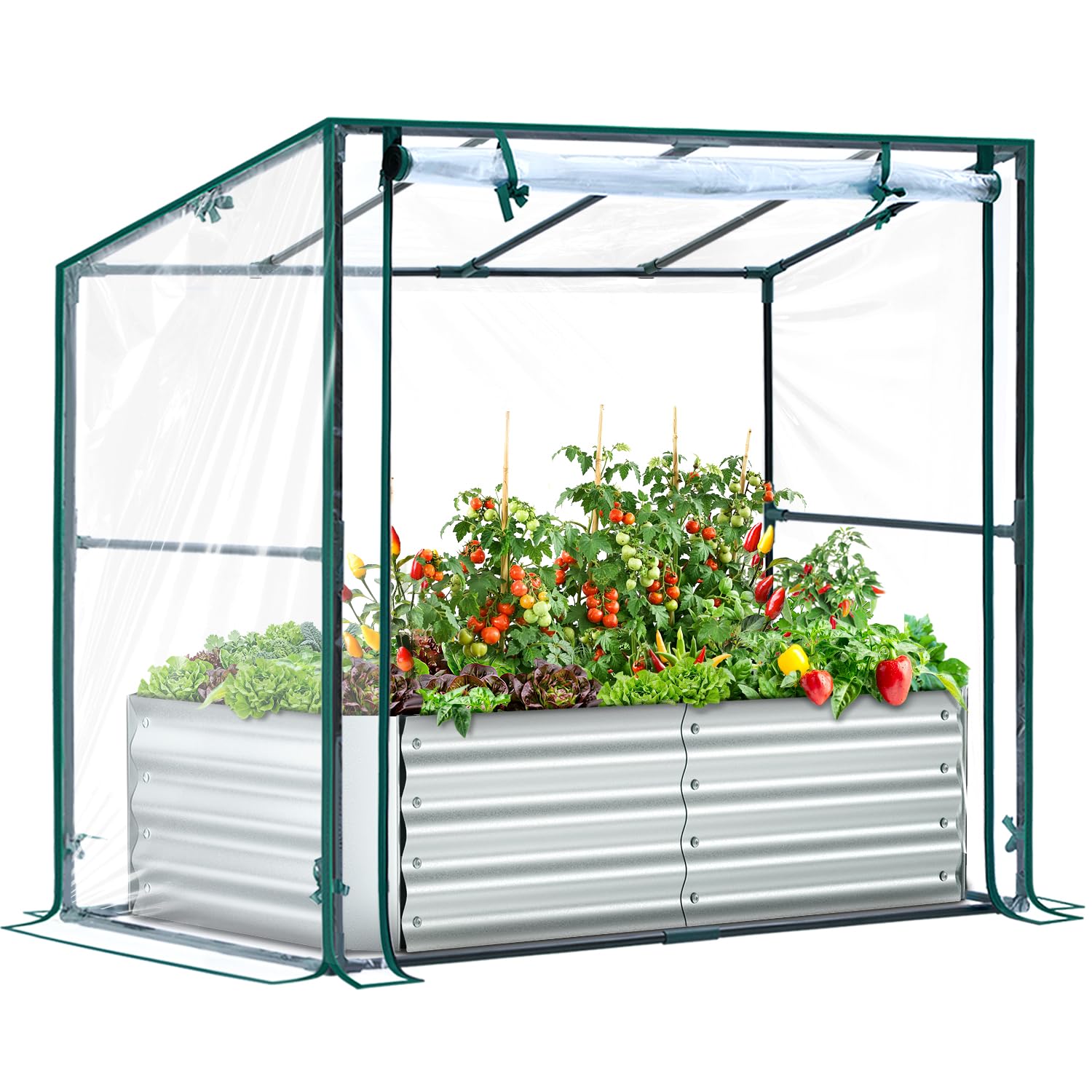 Ohuhu Raised Garden Bed with Cover Outdoor 4x2x1FT