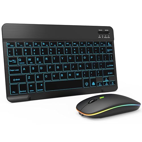 7-Color Backlit Bluetooth Keyboard and Mouse Combo