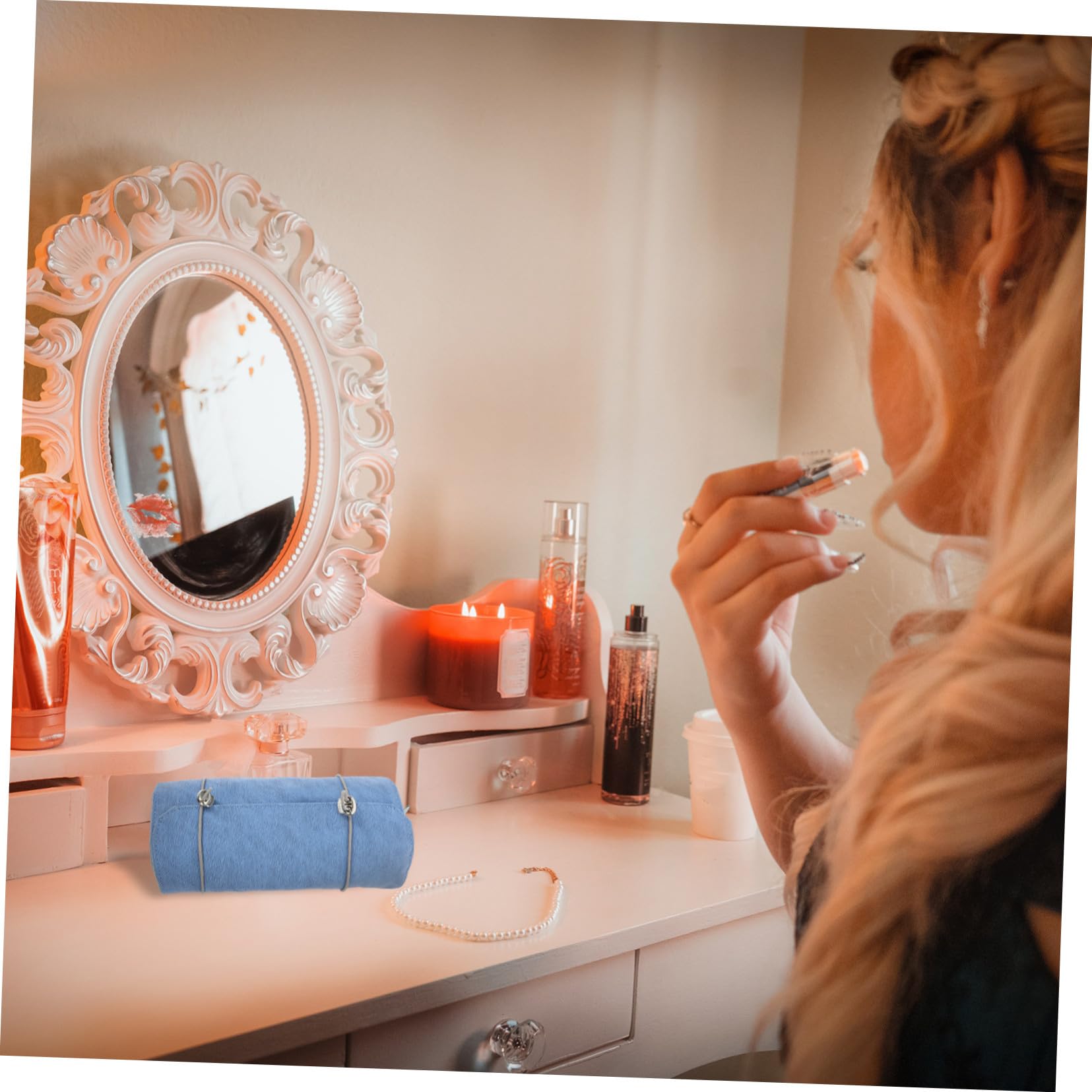 Organizador de Artículos de Tocador de Viaje para Mujer, Bolsa de Maquillaje Desmontable de Gran Capacidad, Material PU Cremallera, Práctica para Uso Diario y Viajes