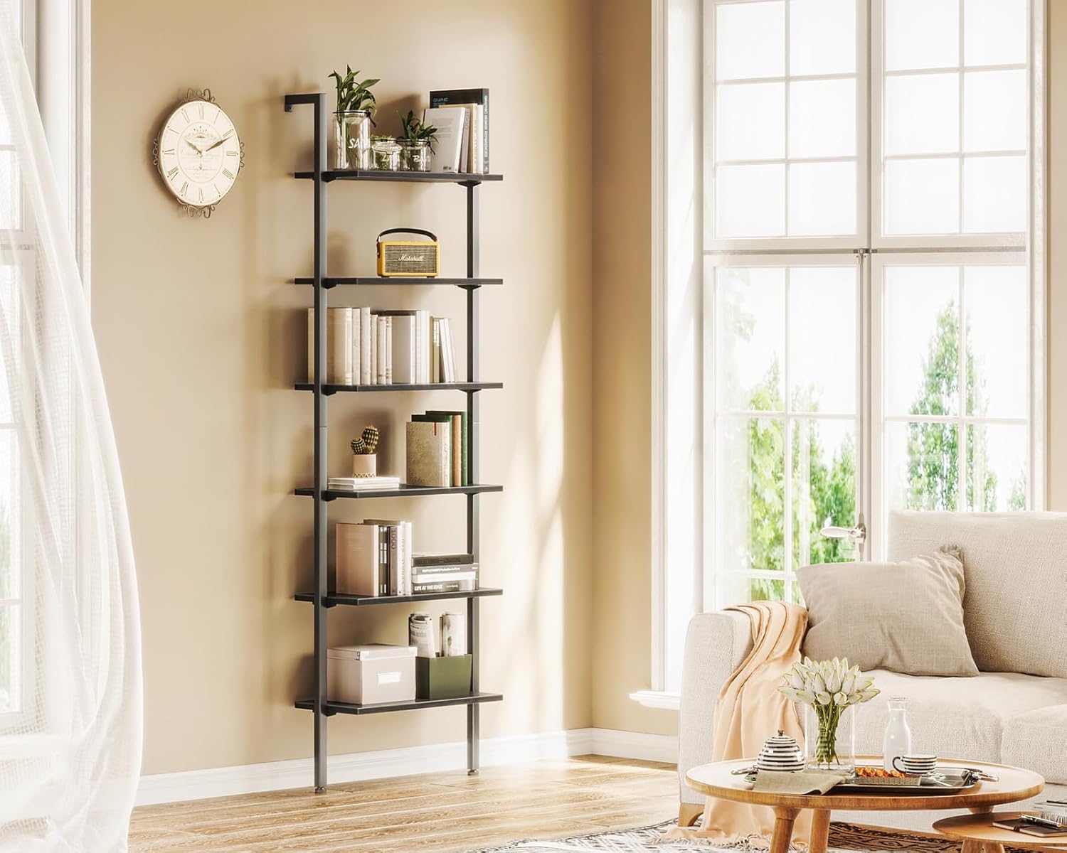 ODK Dresser for Bedroom with 4 Storage Drawers, Small Dresser Chest of Fabric Drawers with Sturdy Steel Frame, Wood Top, Black