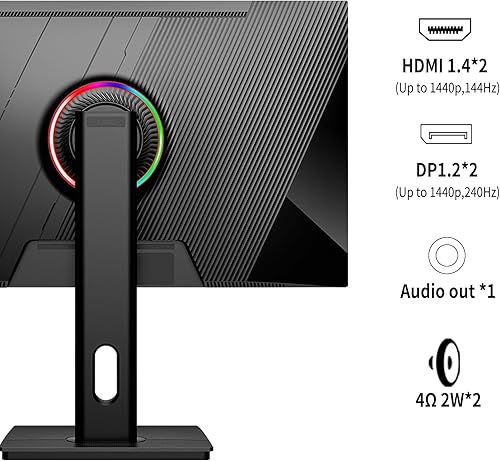 Miniatura 7 de Viewedge Monitor de juegos de 27 pulgadas QHD (2560x1440p) 240Hz, monitor de computadora, pantalla IPS HDR10 de 1ms DisplayPort HDMI 2K vertical,
