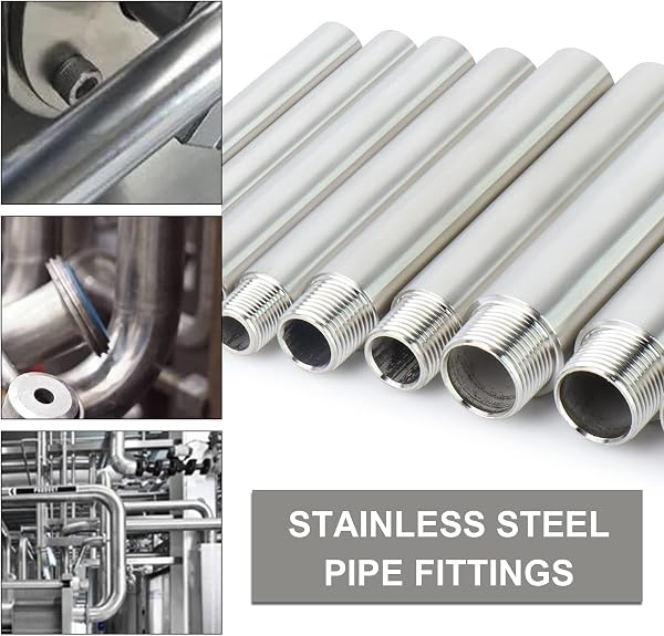 2 piezas 50mm 1" Hembra x 1" Macho BSP Nipple Cast Pipe 304 Stainless Steel Pipe Fittings - 5