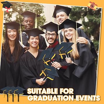 Geelin 36 Pcs Graduation Hand Fans Double Sided Grad Cap Plastic Class of 2026 Graduation Fans Bulk with Handles for Summer Party Favor Grad Photo Booth Props
