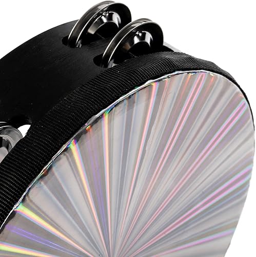 Miniatura 4 de YOUEON Paquete de 3 panderetas radiantes con jingles de doble fila, tambor de mano de 6810 pulgadas, panderetas reflectantes para adultos,