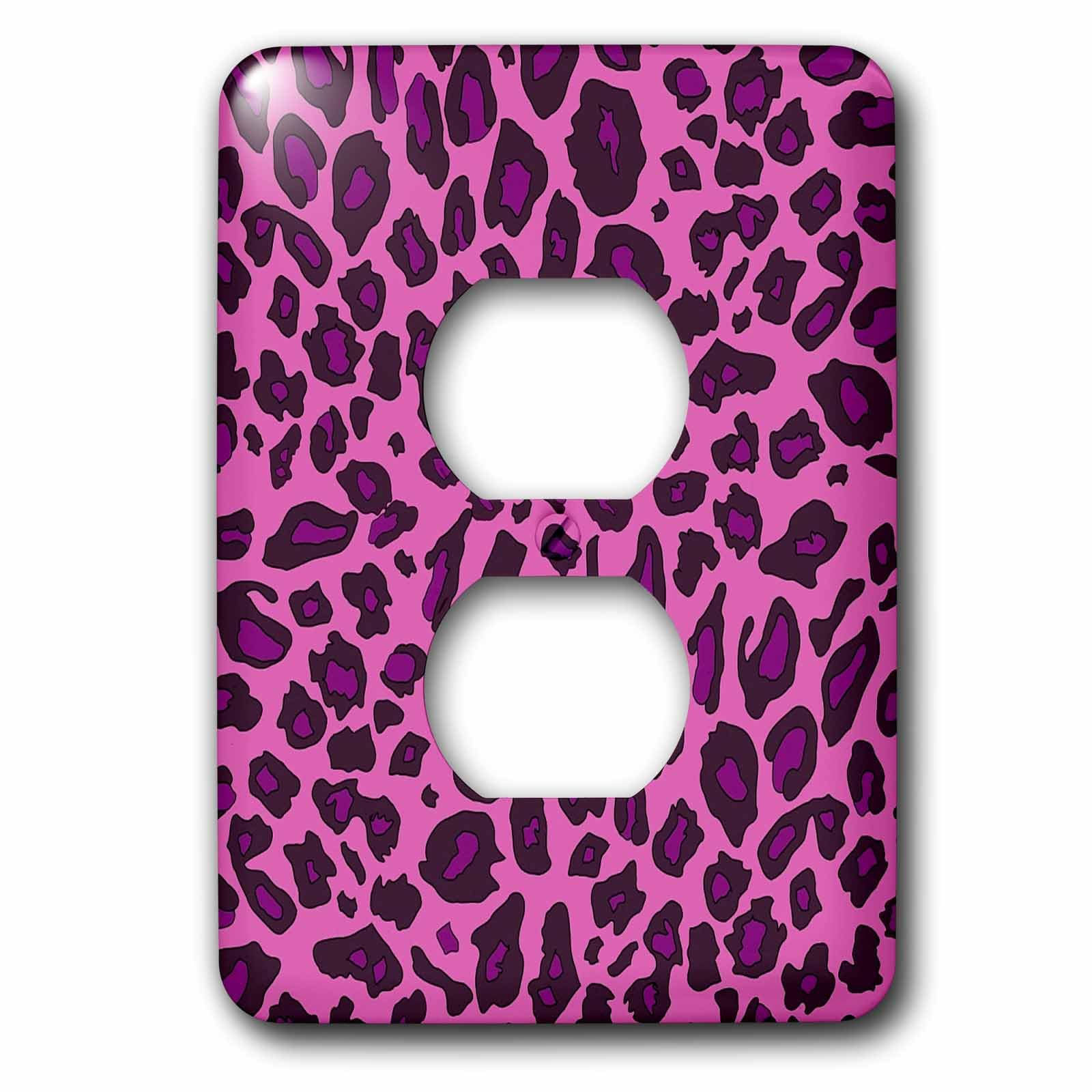 Diseño de leopardo rosa en esta funda para enchufe de 2 enchufes 3dRose LSP_112933_6