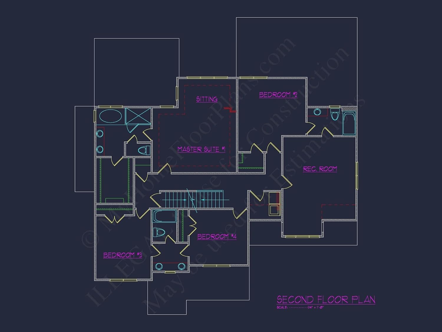 13-1923 HOUSE PLAN - Beautiful House Plan with 2.5 Floors, CAD Designs & Blueprint