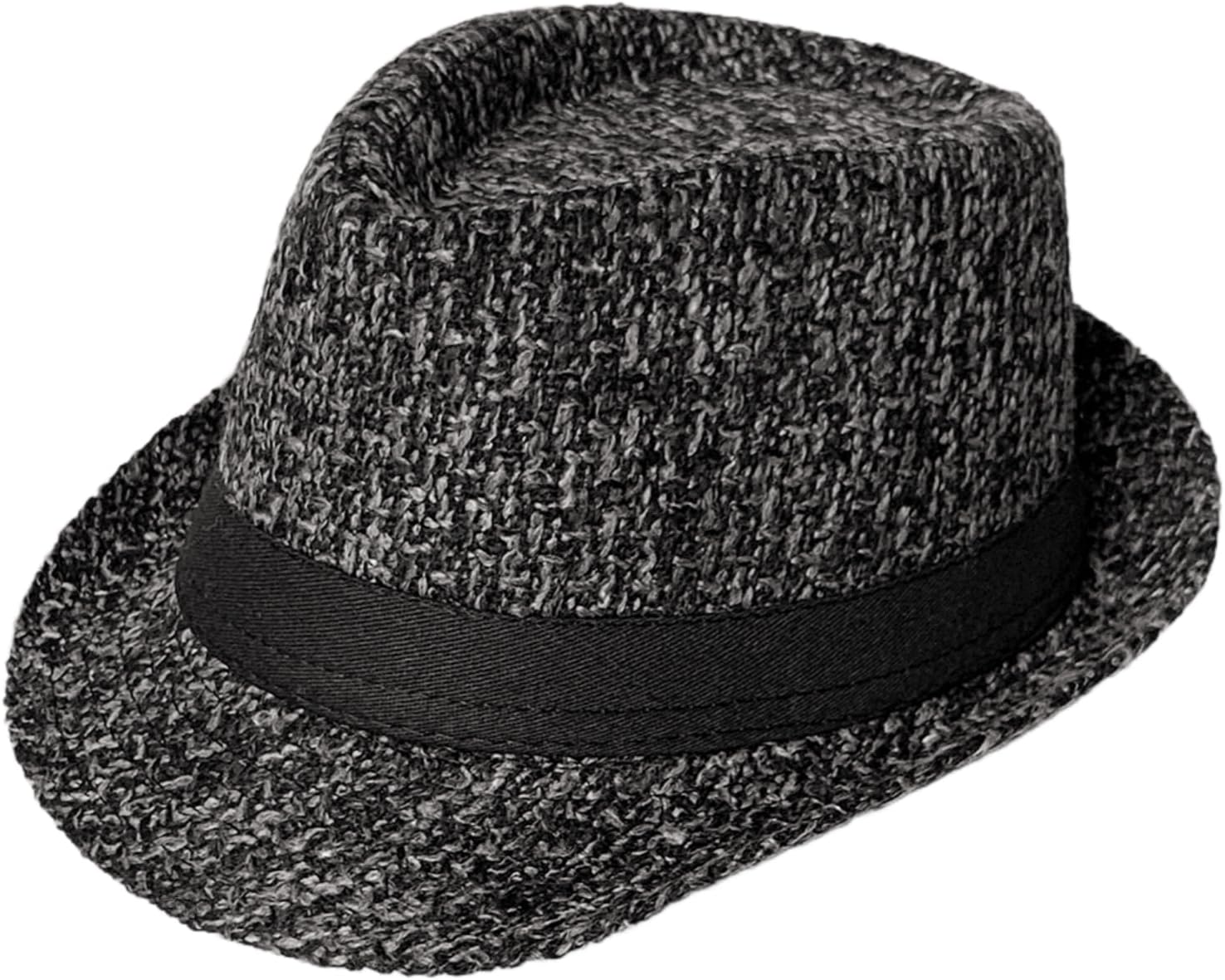 Men's Fedora Hat, Winter Short Brim Felt Panama Cap | Classic Warm Decorative Band Adjustable Lightweight Breathable Manhattan Trilby Jazz Hat 56-58cm