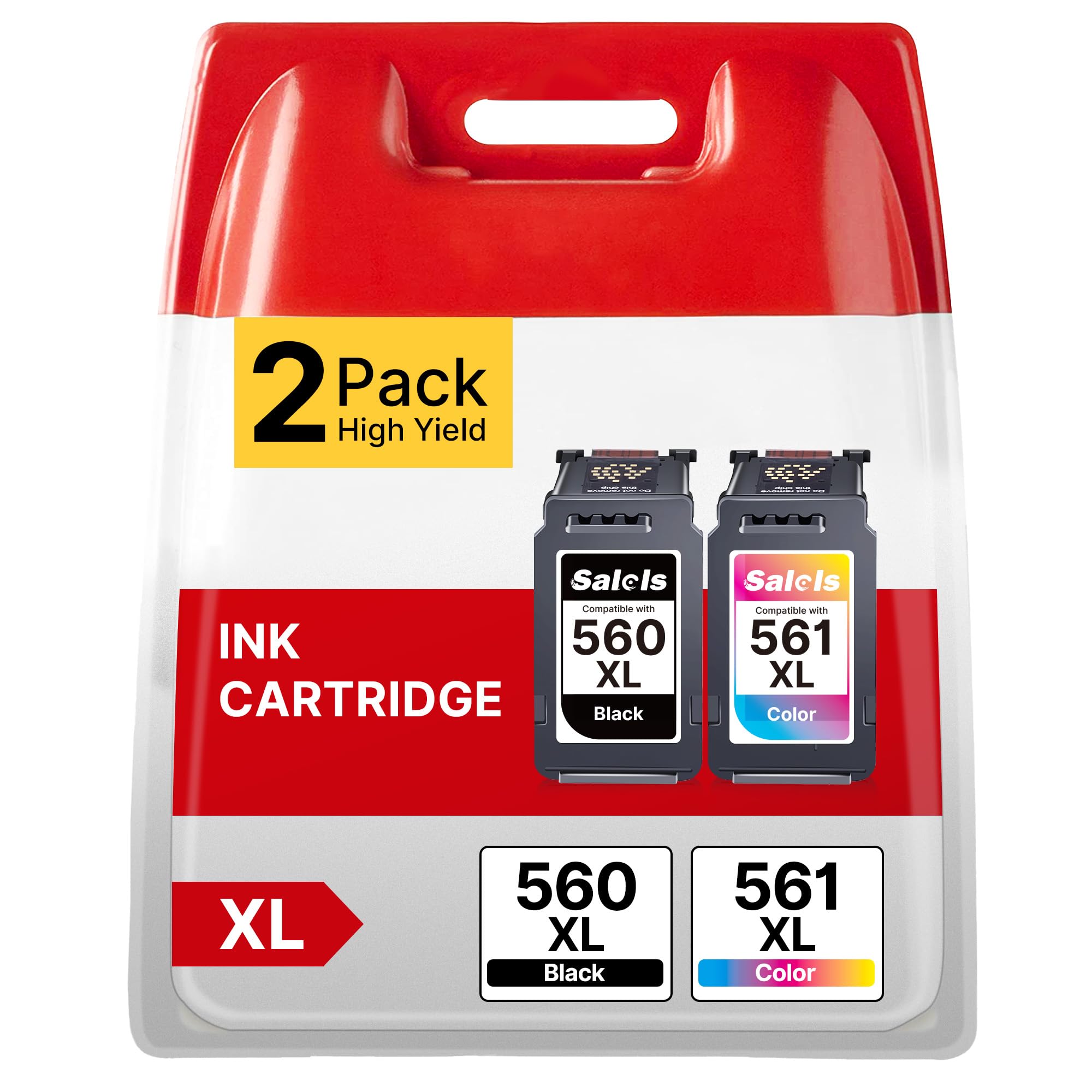 560 561 XL Ink Cartridges Replacement for Canon 560 561 Ink Cartridges for PG-560XL CL-561XL 560XL 561XL for Pixma TS5350 TS7451 TS7450 TS5351 TS5350a TS5351 TS5352 (1 Black 1 Colour,2-Pack)